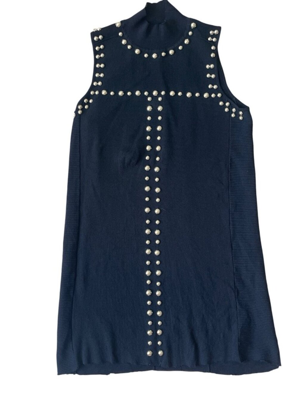 INC International Black Stud Dress Womens XL Sleeveless Rocker Glam Girl Modern